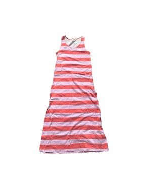 Compania Fantastica Pink and Coral Striped Sleeveless Maxi Dress